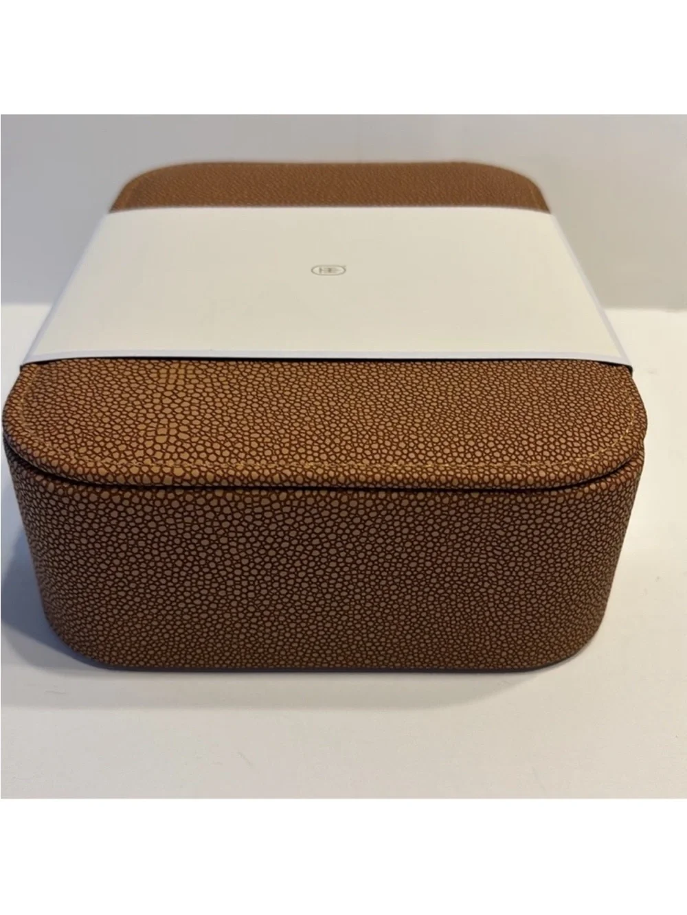 Threshold Lidded Brown Faux Leather Boc